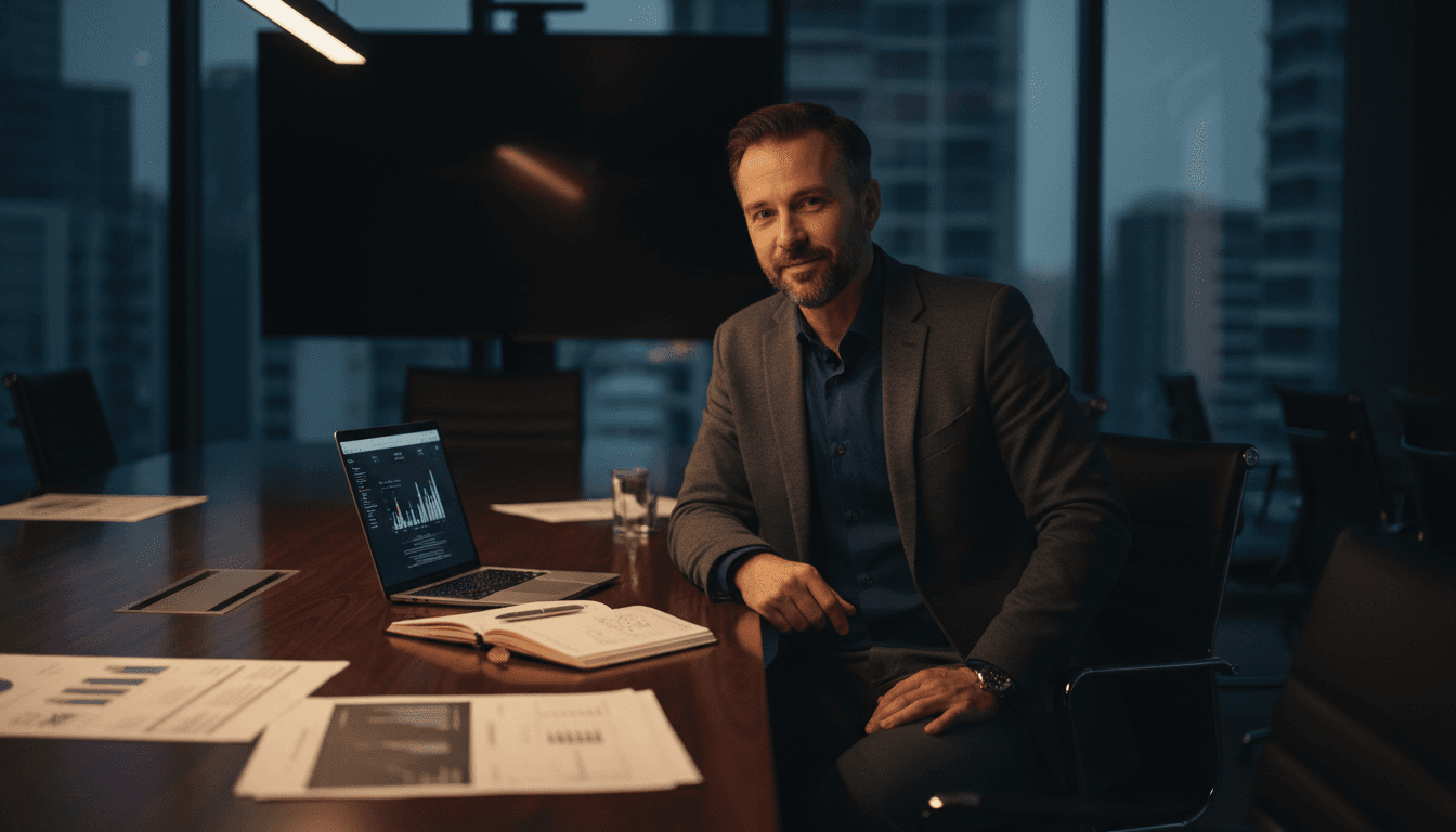 IT consultant in business meeting reviewing strategic technology planning