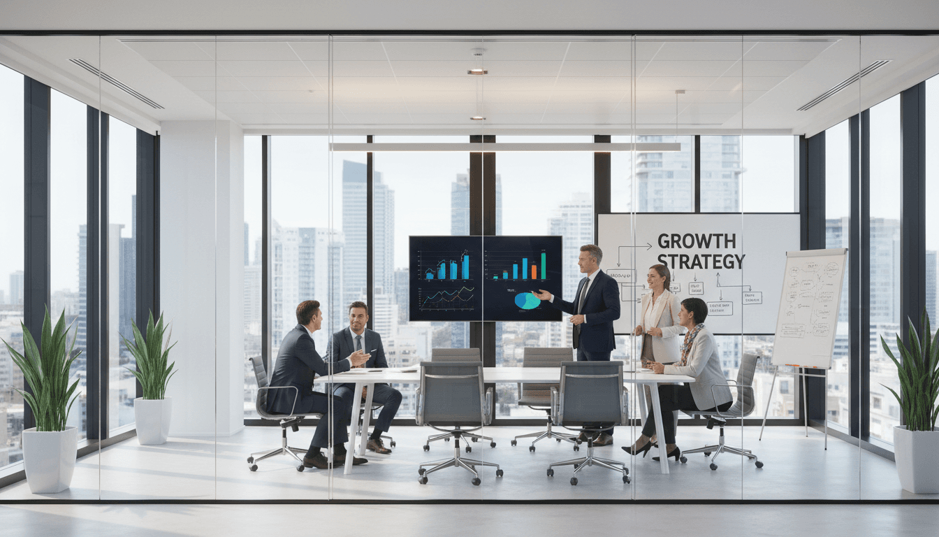IT professionals collaborating on cloud strategy in a modern Boston office