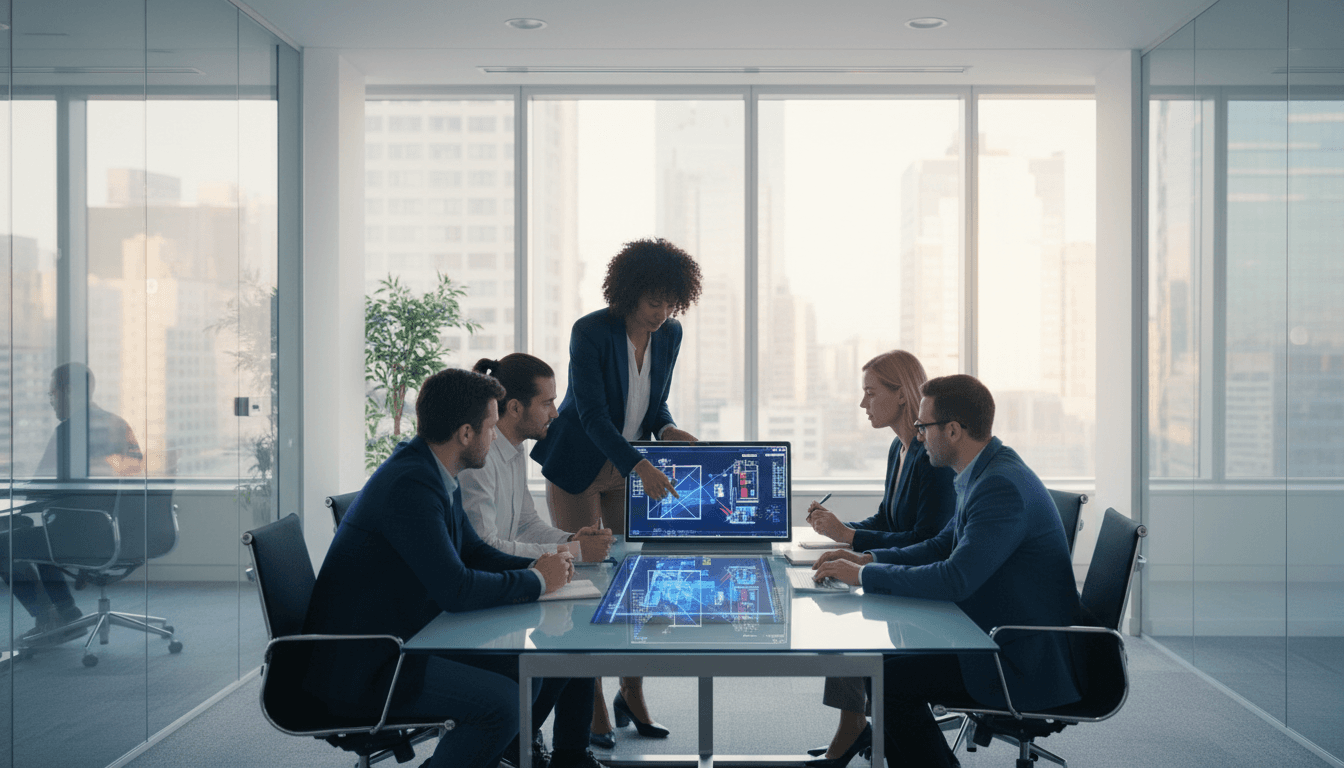IT professionals collaborating on strategic planning and cloud infrastructure